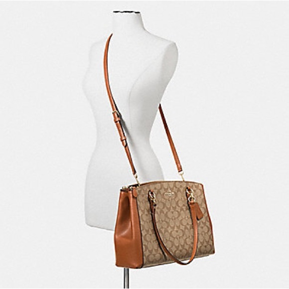 Coach Christie Carryall in Signature Khaki/ Saddle Leather